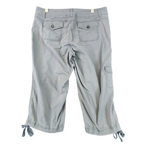 Dockers Favorite Fit‎ Gray Cargo Pants Women 8 Cropped Ripstop Capri Utility